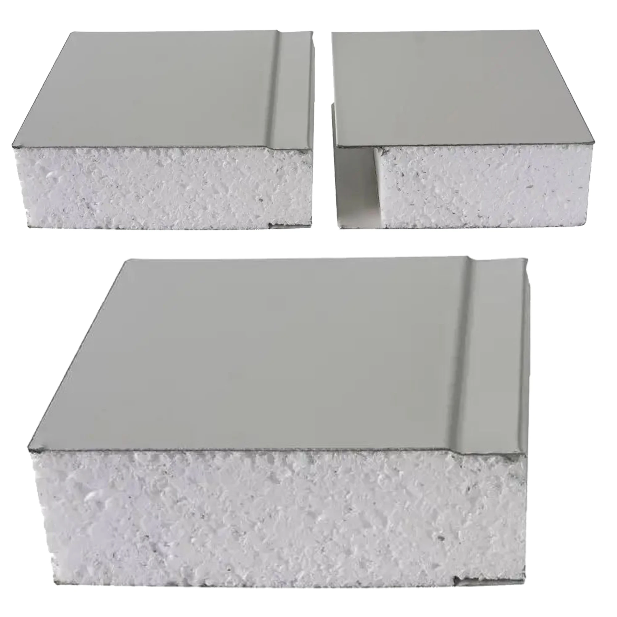 50mm 100mm 150mm Insulated Fireproof Eps Sandwich Panel Rock Wool PU Steel Roofing Walling Panels Factory Price