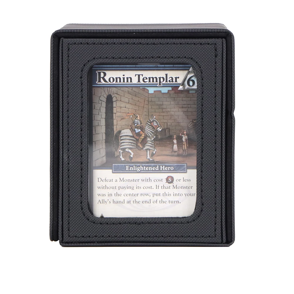 Custom Logo Pu Leather Deck Box Yugioh Trading Card Game with Acrylic Card Holder  Leather Deck Box