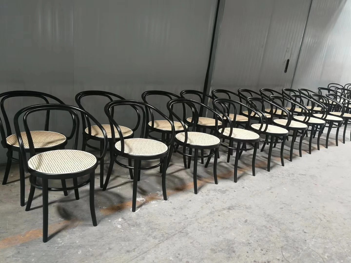 Classic  No. B9  bentwood thonet armchair with rattan seat