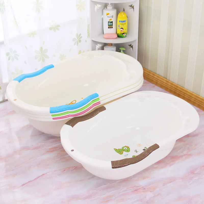 Лучшая цена, Детская ванна, симпатичная мультяшная ванна, нескользящая Детская ванна, пластиковая однотонная Ванная для новых детей