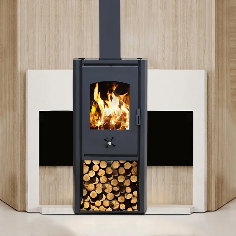 Modern freestanding real fire firewood fireplace widely used wood burning stoves for room heating