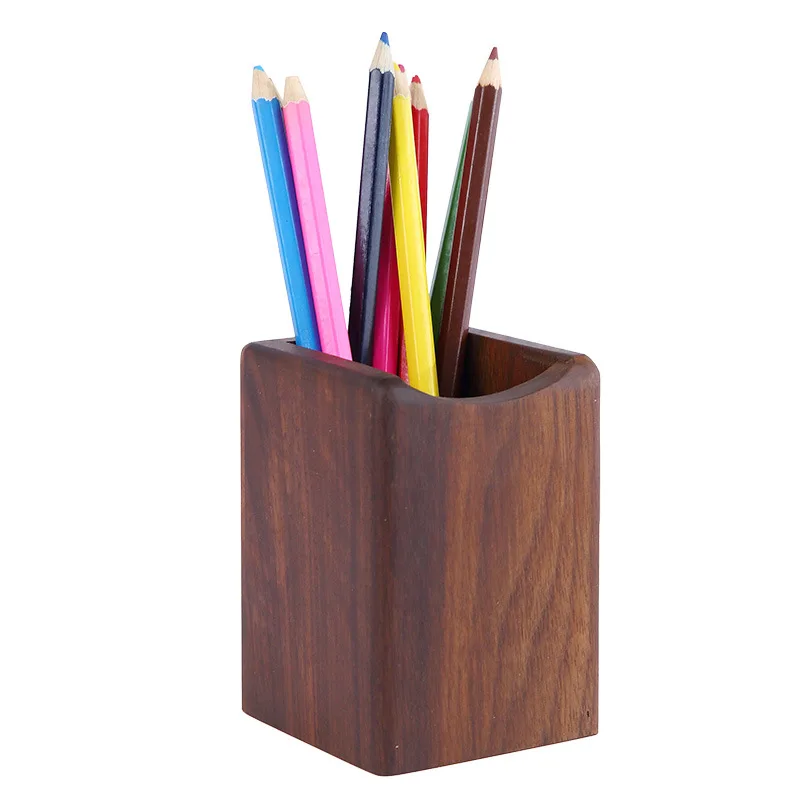 
Factory direct sale can be customized simple black walnut pen holder wood 