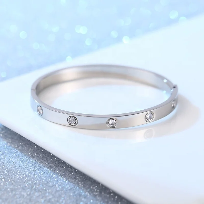 Pop Fashion Couple Diamond Bracelet gold plated bracelet stainless steel jewelry set bracelets women luxury