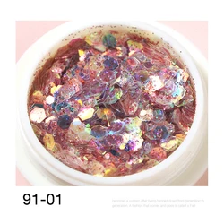 Private Label Mixed Mermaid Hexagon Chunky Glitter Sequins Acrylic Powder Nail Glitter Powder For Nails