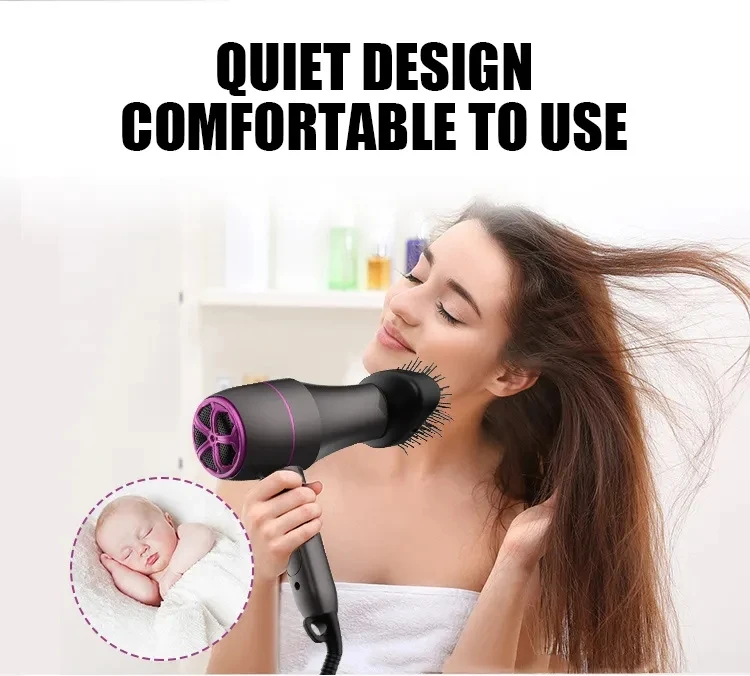 New Arrive High Power Salon Fast Heating Hot and Cold Electric Hair Dryer with Comb & & Styling Nozzle Blow Dryers Customize