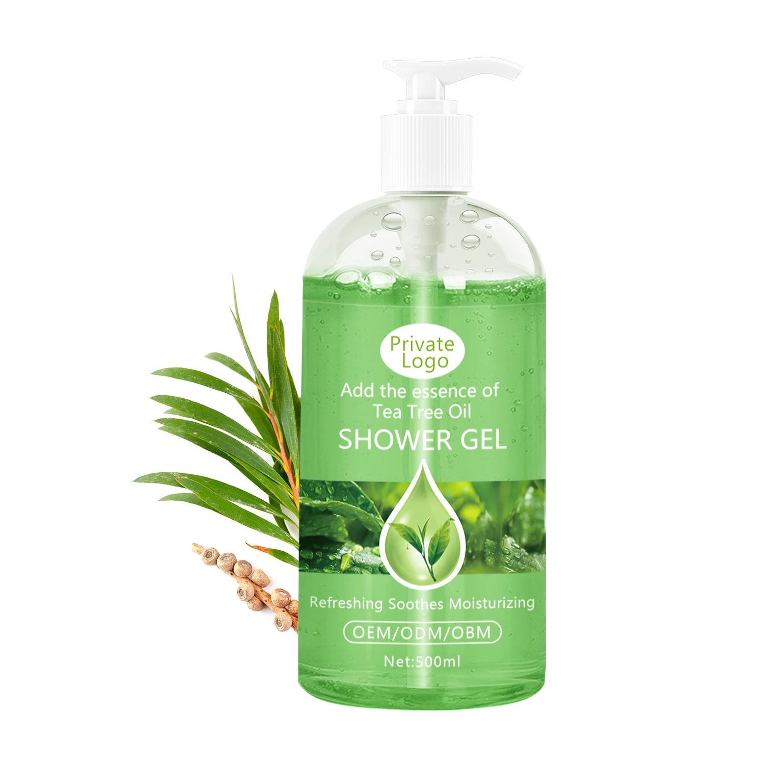 Wholesale Dropshipping 500ml Refreshing Moisturizing Body Bath Wash Soap Shower Gel With Tea Tree Oil