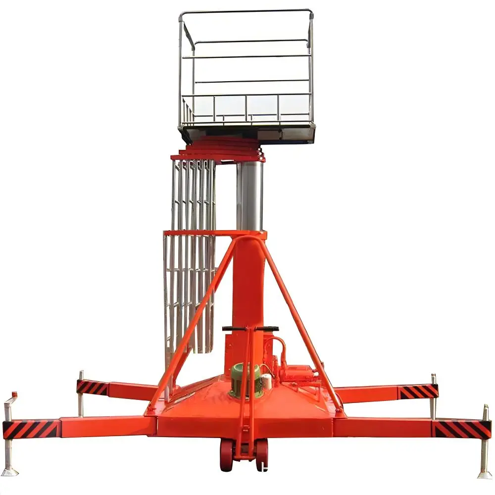 Double body anti rotation sleeve cylinder type aerial work platform jacketed lifting mobile lift