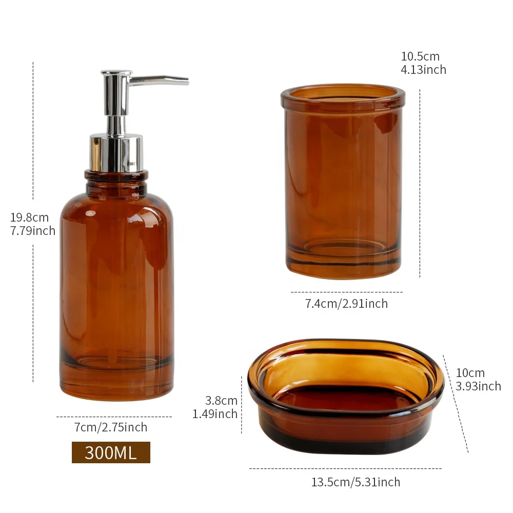 Hot Sale  Luxury Four-piece Glass Bathroom Accessories Set