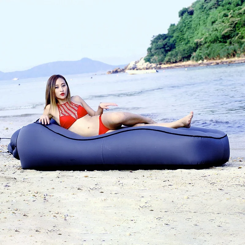 Patented cross-border new product polyester  lazy inflatable sofa Light fast inflatable sofa Outdoor inflatable bed air lounger
