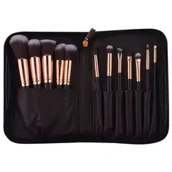 Custom logo Private Label Makeup Brush Set 14 PCS Black High Quality Matte Professional Best Foundation Pink makeup brush sets