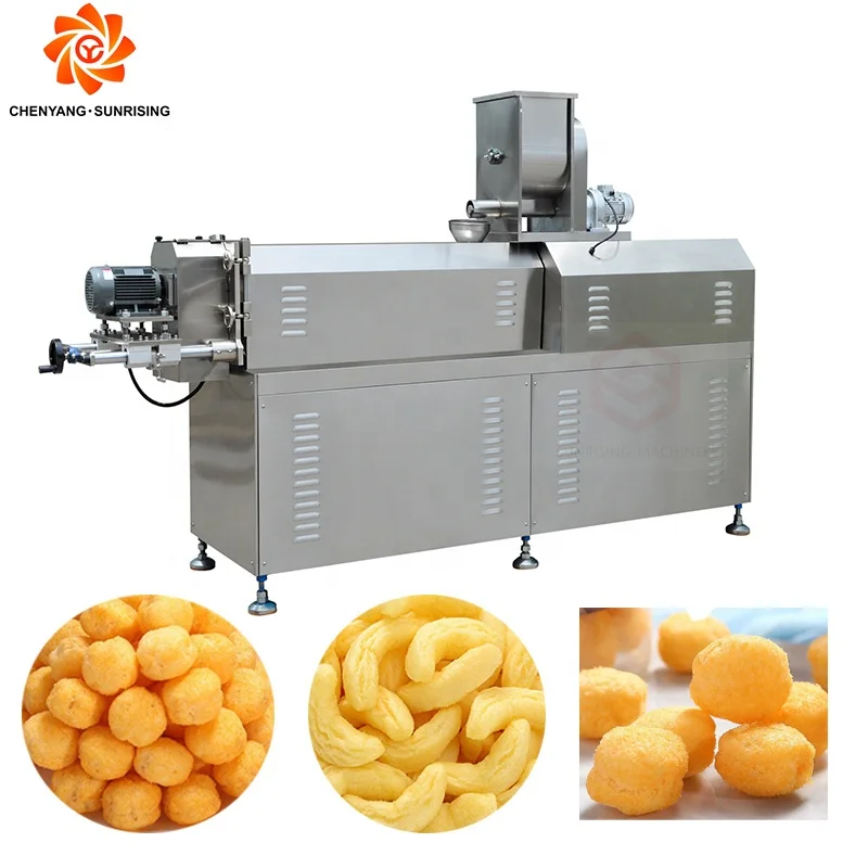 Snack Manufacturing Plant Cheese Ball And Ring Snacks Extrusion Snack Food Machine