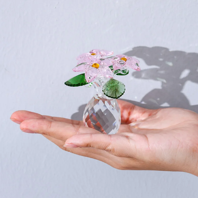 2024 Creative Gift Christmas Flower decoration Small vase Living room decoration modern home decor K9 crystal new product ideas