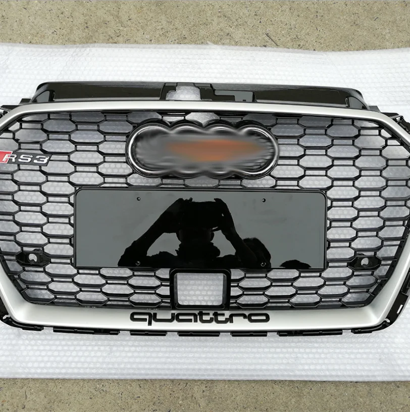 Front Bumper Grille Hood Grill For Audi A3 2017 2018 2019 Facelift Audi RS3 Racing Grille with ACC Hole