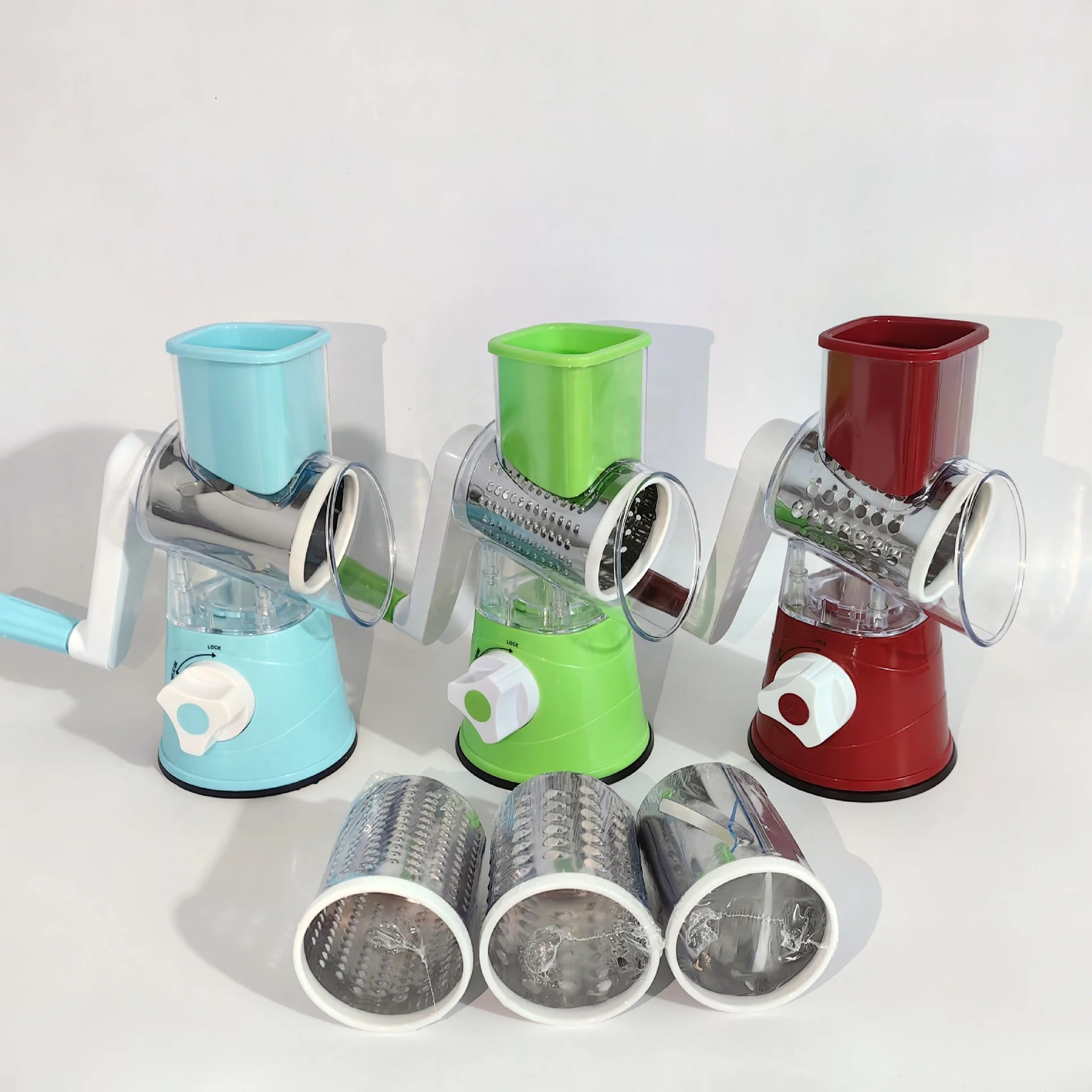 New Product Ideas 2024 Upgrade Multipurpose Hand Operated Safe Rotary Mandoline Vegetable Fruit Spiral Grater Slicer Cutter
