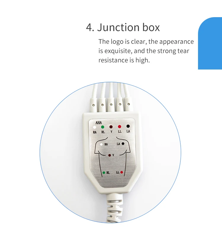 Custom Electrode Medical Snap Button 10 6 3 Lead ECG Cables