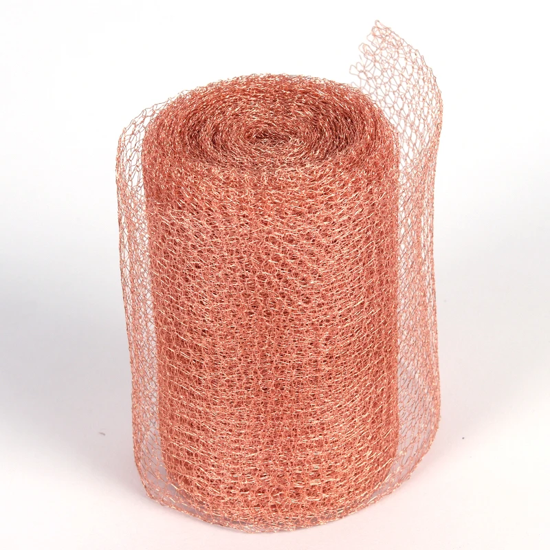 Gas Liquid Filtration Broken Foam Net Red Copper Vapor Liquid Defoaming Filter Mesh Knitted Steam Net