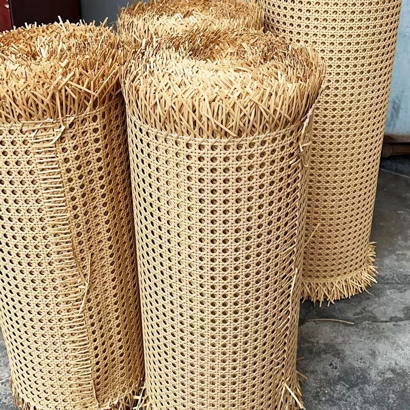 14 Inches Wide PE Wicker Tape Rattan Basket Lampshade Raw Material Plastic Open Mesh Roll Rattan Cane Webbing
