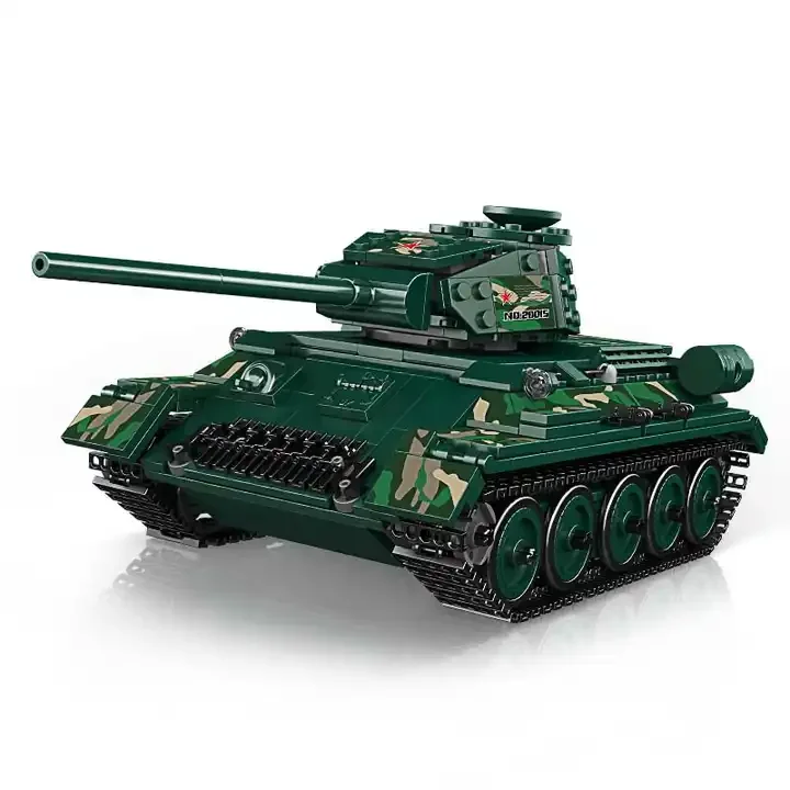 Mould King 20015 Military Motorized Toys Technical APP Remote Control Battle Assembly Model Sets No.T-34 Tank Building Block