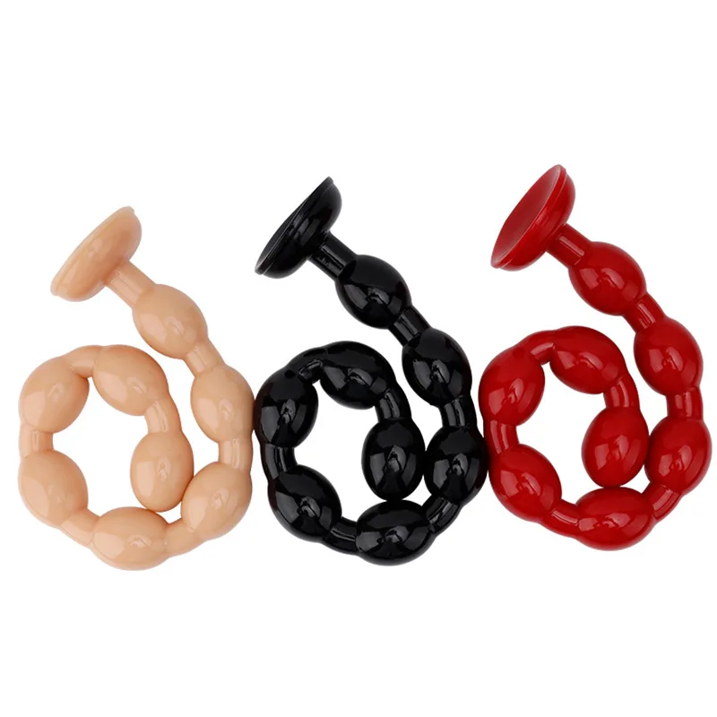 Extra long anal beads plug Top Seller Rubber butt plug colorful Soft Pearl Long Anus Beads For Male Female sex toys