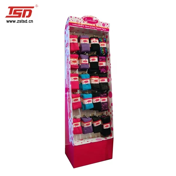 retail store shop counter top wooden display hanging hook socks product display rack stand