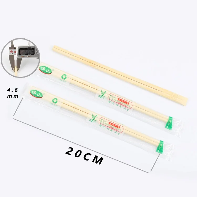 Cheap Wholesale Fast Food Natural Tensoge Bamboo Chopsticks Disposable with semi sleeve Packed