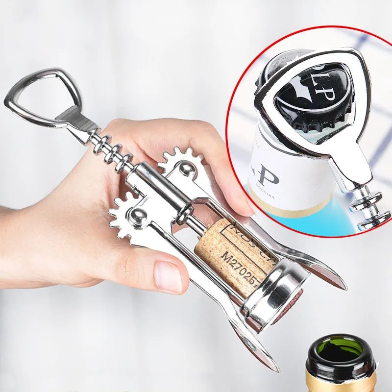 Manual Multifunctional Wine Opener Zinc Alloy Premium Wing Corkscrew Wine Bottle Opener
