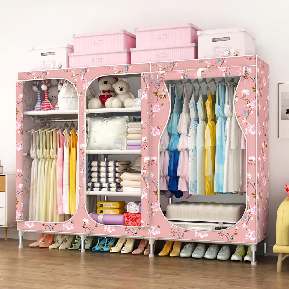 Труба Ткань Шкаф для хранения Организатор оцинкованная сталь молния-смываемая 19 мм 208 см ширина мебель спальни