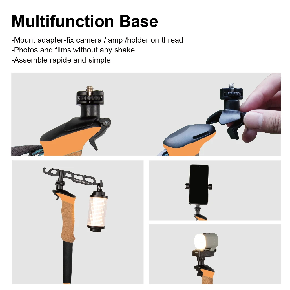 XTP XATP New Hot Sale 3K Carbon Button Lock Folding Collapsible Camera  Phone Tripod Monopod Mount Trekking Hiking Pole Stick