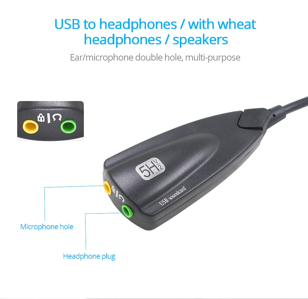 Продвижение 5HV2 внешний usb-звуковой интерфейс 7 1 с 3 5 мм аудио адаптер для наушников колонки ноутбук компьютер
