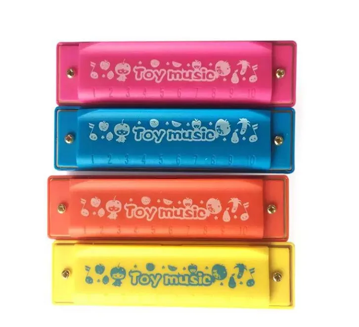 OEM Accepted ABS Toy 10 Hole Kids Ethnic Musical Instrument Harmonica Colorful Souvenir