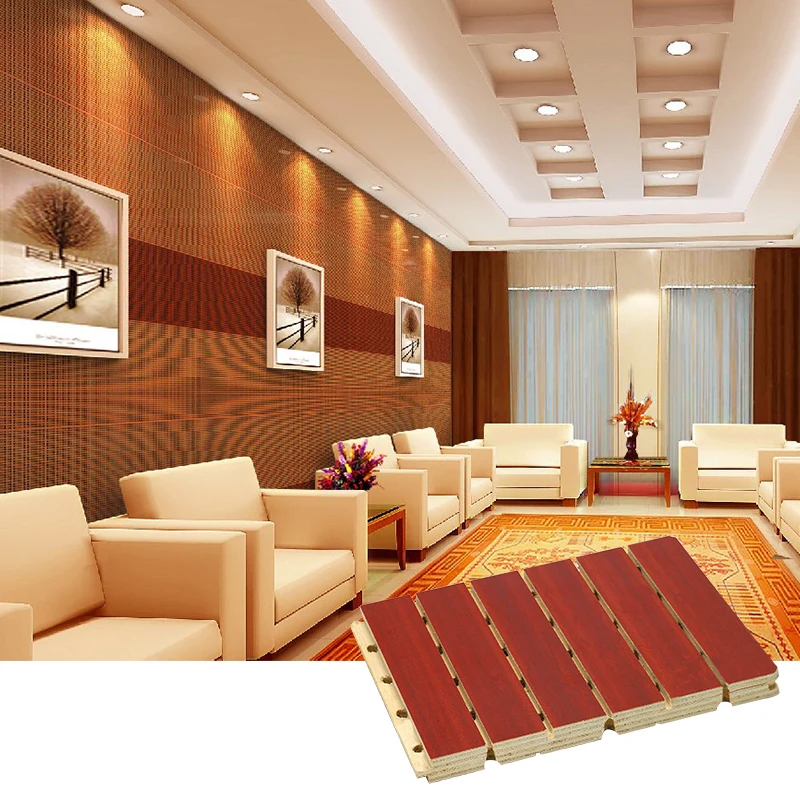 Waterproof MDF WPC wood material interior cladding wall decoration Soundproof Acoustic Panels