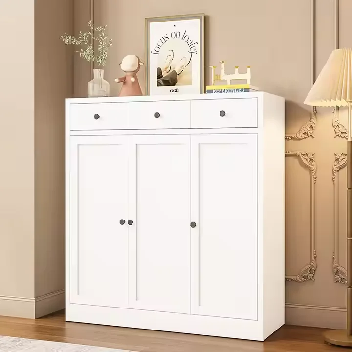 Modern Embossed Steel Cabinet for Home Storage, Multi-purpose Metal Wardrobe for Clothes and Essentials