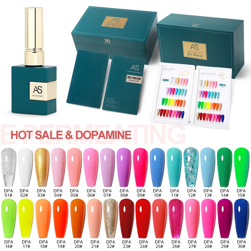 2024 New trend 30 colors nail polish uv gel set 15ml AS uv gel nail polish set uv gel