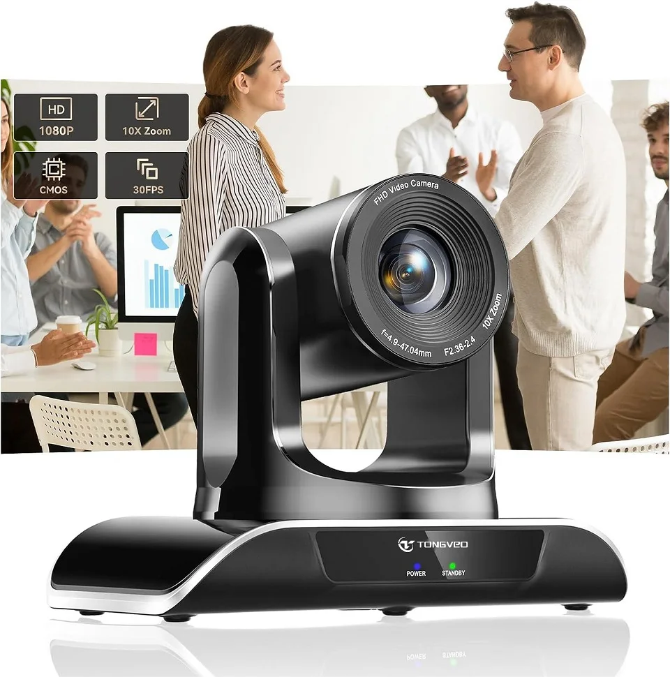 Best Selling 10x Zoom Full HD 1080p Conference PTZ Camera with Remote Control for Meeting Room