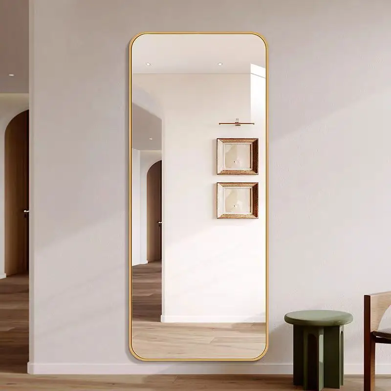 Hot Selling Factory Wholesale Framed Bathroom Living Room Bedroom Low Price Aluminum Alloy Frame Full-length Stickers Mirrors