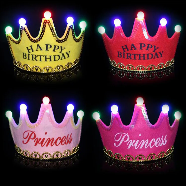 New Design Light Up Felt Kids Girls Crown
