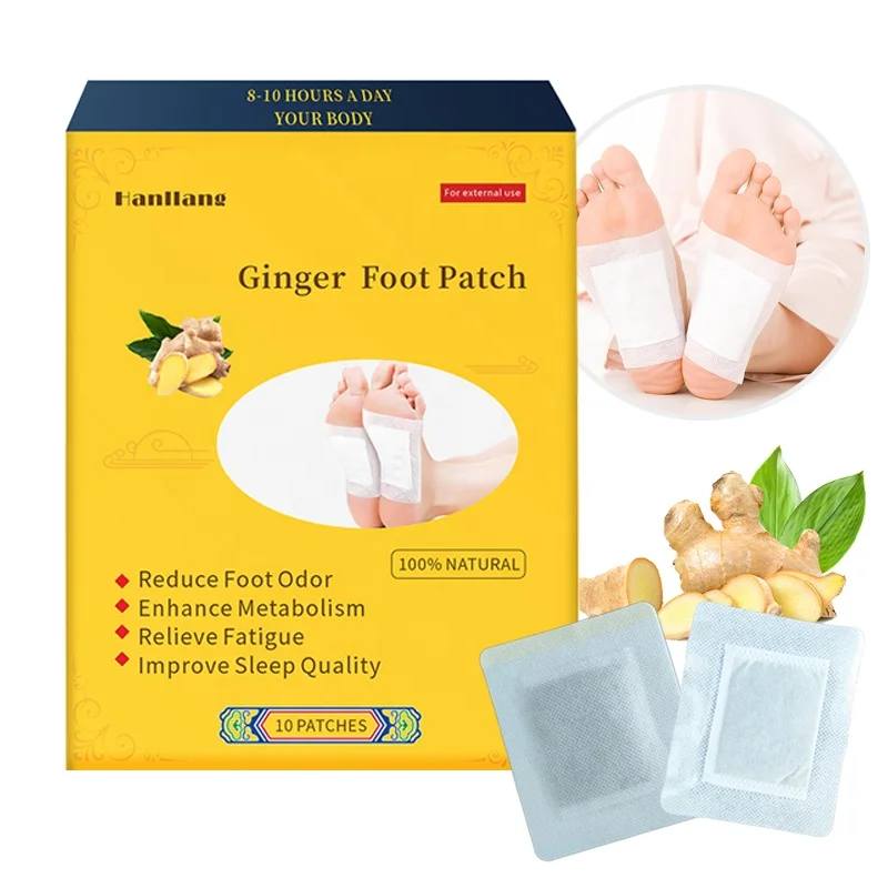 Natural Herbal Ginger Feet Body Toxins Cleansing Relieve Stress Help Sleeping Detox Foot Patches