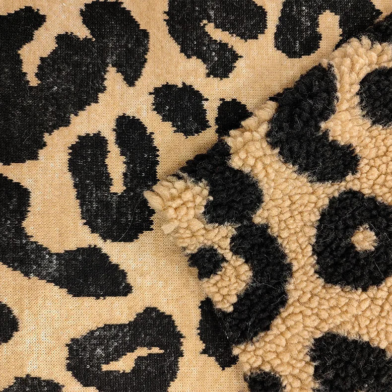 100% Polyester Comfortable Clothing Jacquard Thick Sherpa Teddy Fleece Fabric