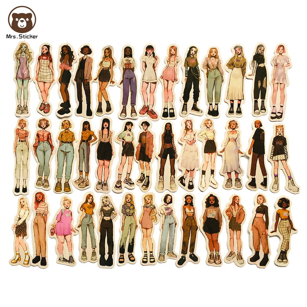 Ephemera Packing DIY Handmade Waterproof Anime Stickers for Girls Laptop Luggage Water Bottle Skateboard Vinyl Graffiti Sticker