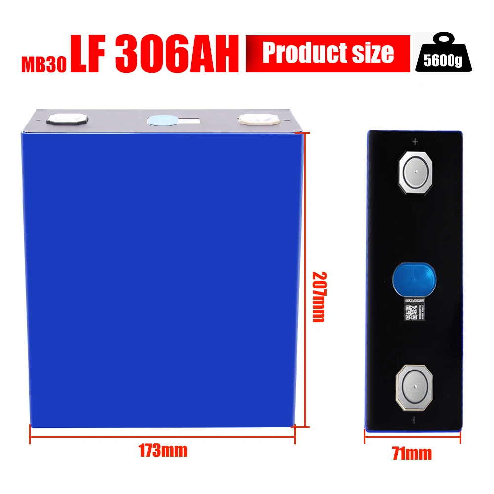 2024 EVE 306AH 10000 cycle 306Ah MB30 3.2v lifepo4 battery cells 48V Lithium Ion home solar energy off grid battery pack