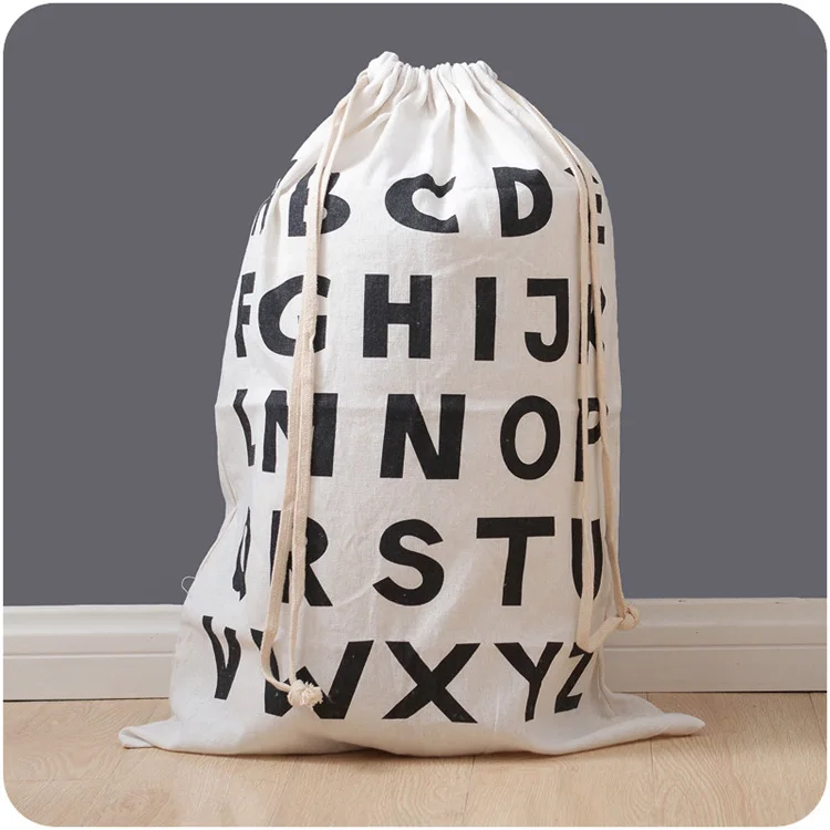 Durable Breathable Cotton Drawstring Bags Home Storage Space Saving Drawstring Bags
