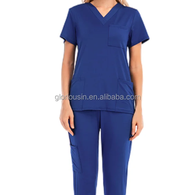 GloriousIn RTS scrubs 2023 hospital intern yoga uniforms ladies african print hat stretchy dickie whole sale sublimation