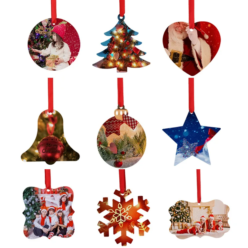 Sublimation Blank Christmas Decoration Hanging Ornaments Aluminum Sheet Sublimation Ornament Blanks For Christmas Tree