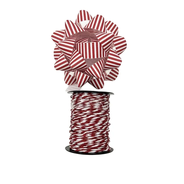 Natural Colorful Twisted 2mm Striped Paper Raffia Yarn Paper Ribbon Yarn for Gift Wrapping Crafting Packing