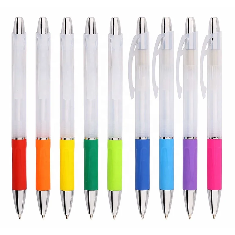 2021 Hot-selling Custom Logo Gift Pen Set Translucent White Barrel Colorful Rubber Grip Fancy Pen