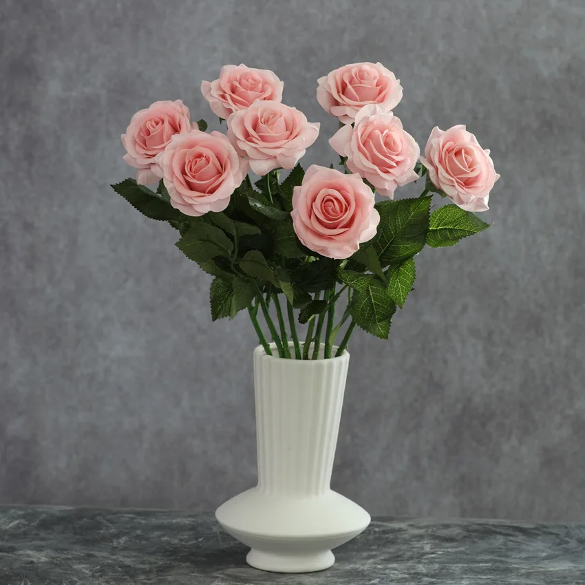 Wholesale Artificial Silk Dusty Rose Flowers For Home Wedding Decor Moisturizing Simulation Rose Flower