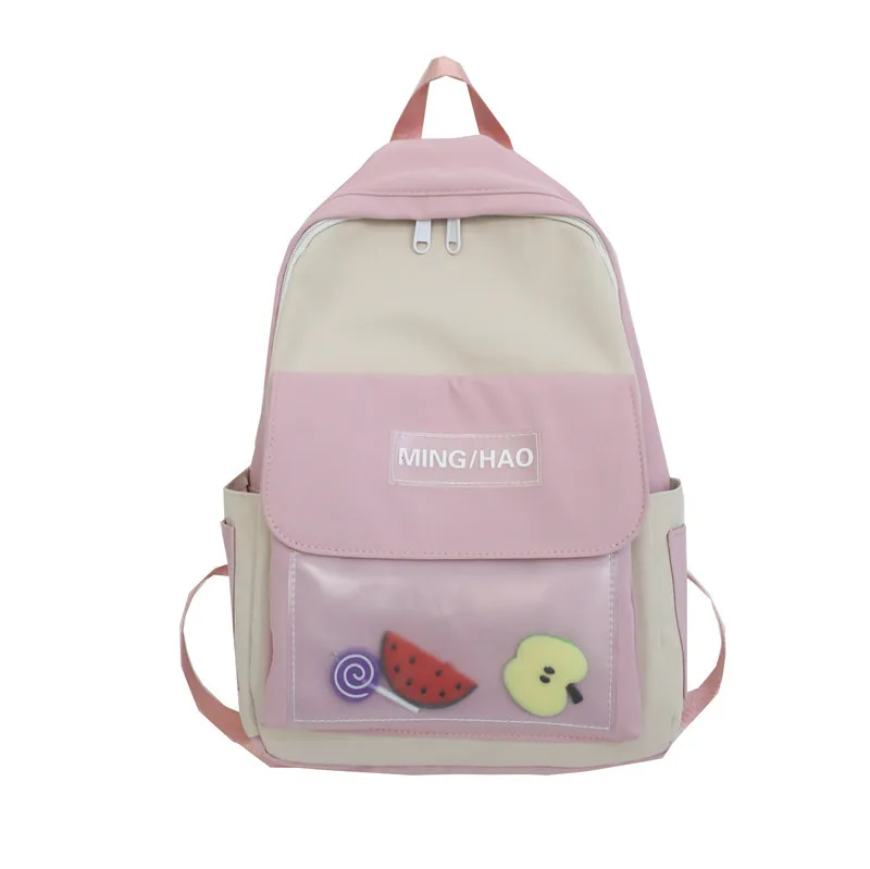 Schoolbag Female Nylon Pvc Korean Version Small Fresh Backpack Mori Cute Campus Student Backpack Wholesale