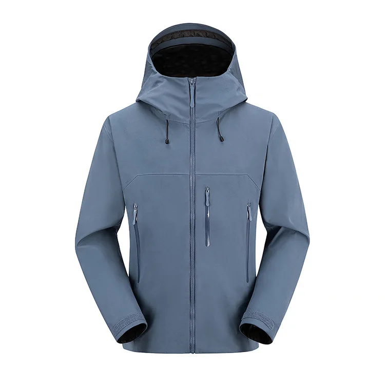 High Quality Custom Long-Sleeved Soft Shell Waterproof Rain Jacket for Hiking Nylon Filled Casual Style for Spring