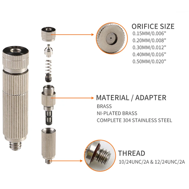 Cozymist Adjustable Pressure Stainless Steel Mist Cooling Fog Nozzle For Greenhouse