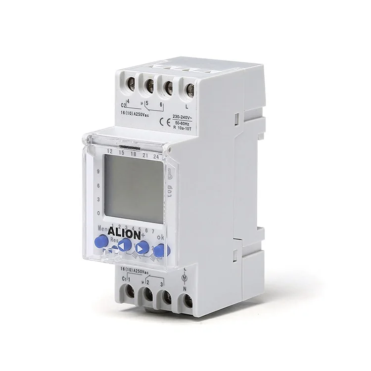 ALION AHC617 85 ~ 265VAC ЖК-дисплей 4 канала программируемый цифровой DIN Rail Цифровой выключатель с часовым